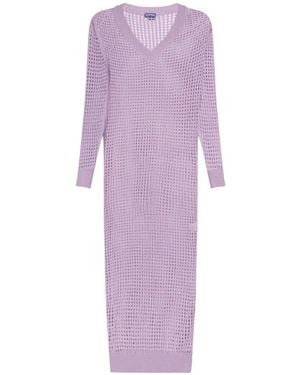 Vilebrequin Crochet-Knit Long-Sleeved Dress - Purple