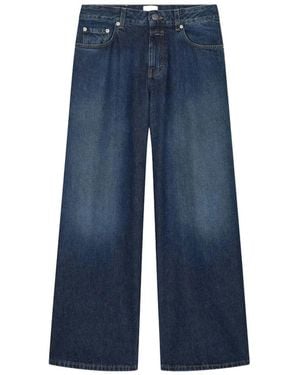 Closed Jayla Logo-Patch Wide-Leg Jeans - Blue