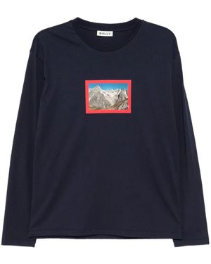 Bally Graphic-Print T-Shirt - Blue
