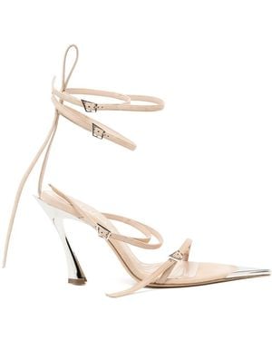 Mugler Leather Strappy Sandals - White