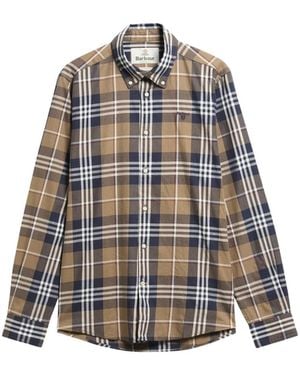 Barbour Edgar Check-Pattern Button-Down Shirt - White