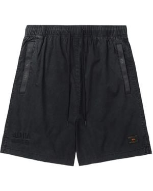 Alpha Industries Logo-Patch Shorts - Black