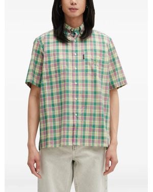 No Problemo Check Short-Sleeve Cotton Shirt - Green