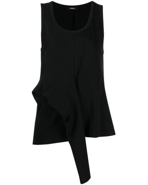 Goen.J Asymmetric Sleeveless Top - Black
