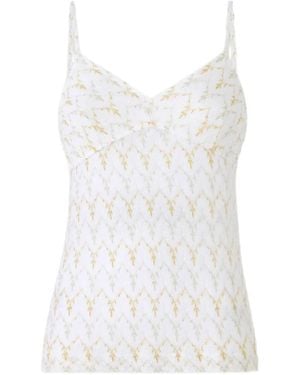 Missoni Lamé Viscose Blend Lace Top With Zigzag Pattern - White