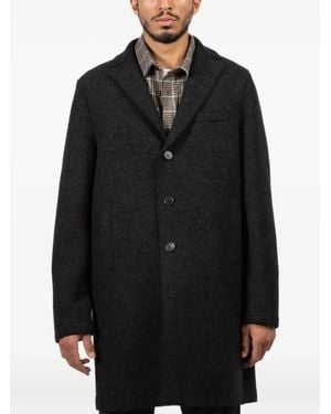 Harris Wharf London Button Wool Single-Breasted Coat - Black
