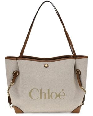 Chloé Clover レザートリム ハンドバッグ - ホワイト