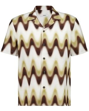 Homme by Michele Rossi Wave Gradient Slim Shirt - Metallic