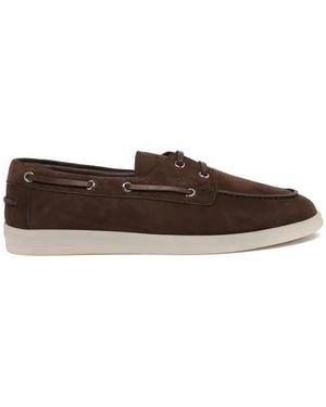 Prada Lace-Up Boat Shoes - Brown