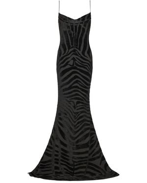 Balmain Kleid mit Zebra-Print - Schwarz