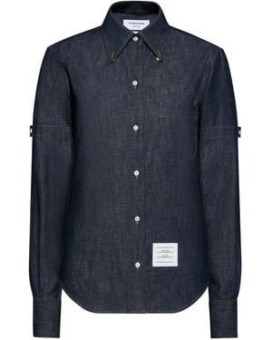 Thom Browne Camicia Denim Armband - Blu