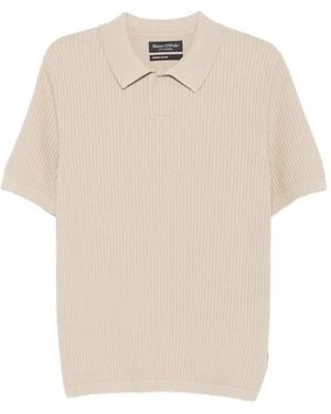 Marc O' Polo Polo En Maille À Design Côtelé - Natural