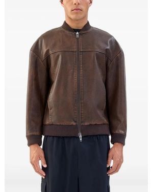 Unreal Fur Boxy-Fit Bomber Jacket - Brown