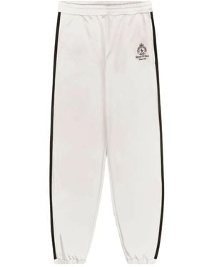 Sporty & Rich Side-Stripe Logo-Embroidered Sweatpants - White