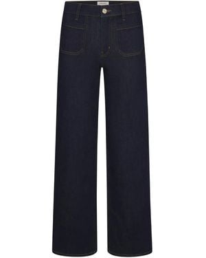 FRAME Le Slim Palazzo Jeans Met Zak - Blauw