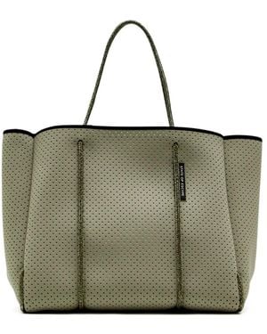 STATE OF ESCAPE Perforated Rope-Trimmed Tote Bag - Green