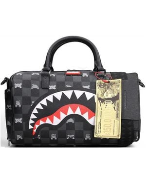 Sprayground Check Shark Duffle Bag - Black