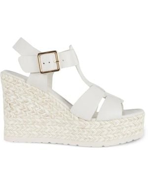 Paloma Barceló T-Strap Woven Sandals - White