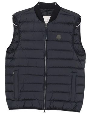 Moncler Quilted Logo-Patch Gilet - Blue