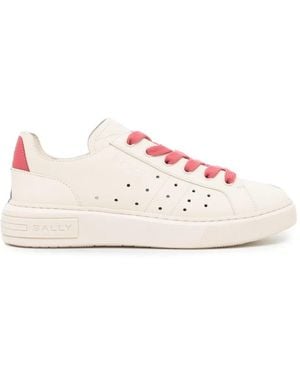 Bally Perforated-Detail Logo-Embossed Sneakers - Pink