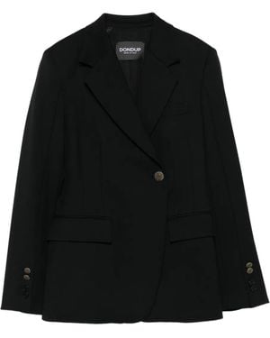 Dondup Blazer Con Bottone Singolo - Nero