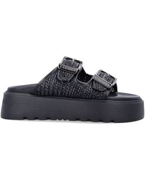Casadei Karierte Birkly Plateau-Sandalen - Blau