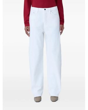 TOTEME Twisted-Seam Straight-Leg Jeans - White
