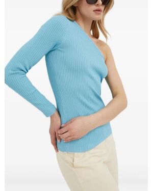 IVY & OAK Geripptes One-Shoulder-Top - Blau