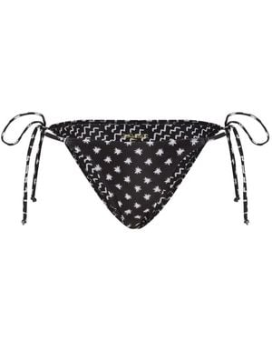 Donde Esteban Star-Print Side-Tie Bikini Bottoms - Black