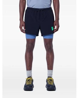 District Vision Drawstring Layered Shorts - Blue