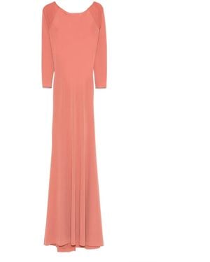 Alex Perry Open-Back Long-Sleeve Maxi Dress - Pink