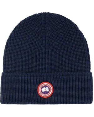 Canada Goose Gorro de lana del logotipo de ganso de Canadá - Azul