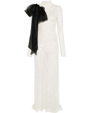 Atu Body Couture Draped-Detail Maxi Dress - White