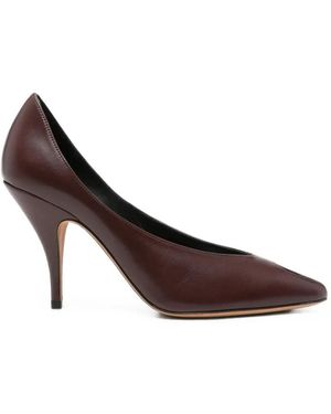 Jude Icon Creased-Leather Court Shoes - Brown
