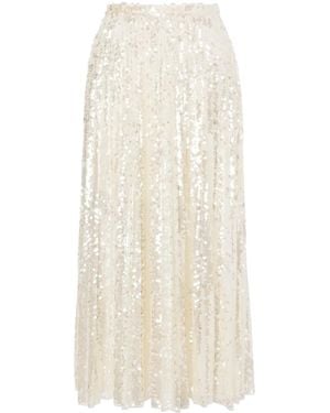 Philosophy Di Lorenzo Serafini Sequin-Embellished Midi Skirt - Natural