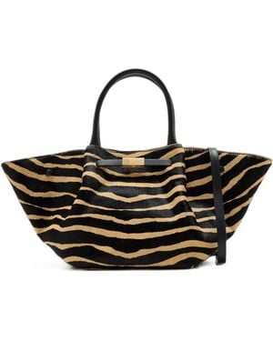 DeMellier Bolso Shopper The Midi New York De Pelo De Becerro Con Motivo De Cebra - Negro