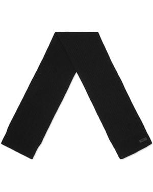Gucci Ribbed Wool Scarf - Zwart