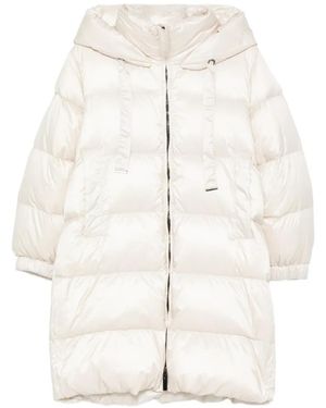 Max Mara Zip-Up Quilted Coat - White