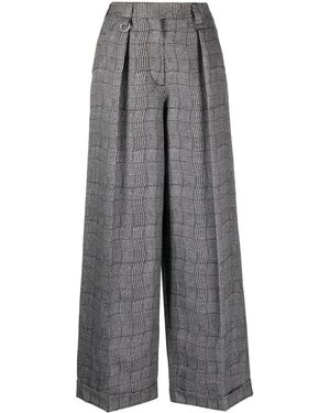 KENZO Wavy Check テーラード ワイドパンツ - グレー