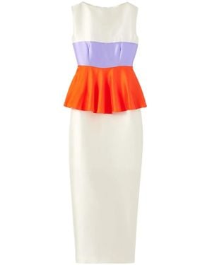 D'Estree Cy Ruffle-Detailing Dress - Red