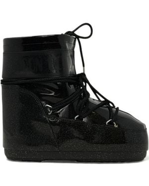 Moon Boot Icon Low Glitter Snow Boots - Black