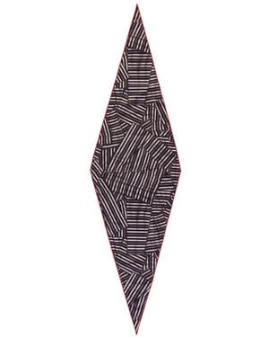 ZEGNA Stripe-Print Diamond-Shaped Scarf - Purple