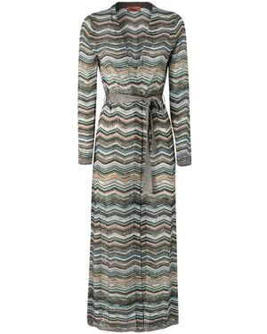 Missoni Paillettenverzierter Cardigan Mit Zickzackmuster - Grau