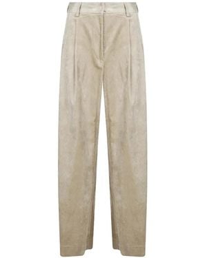 Antonelli Pleated Corduroy Pants - Natural
