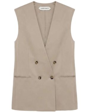 Alberta Ferretti Double-Breasted Sleeveless Jacket - Natural