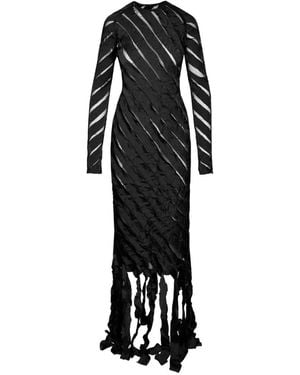 Ioana Ciolacu Spiral Maxikleid Mit Fransen - Schwarz