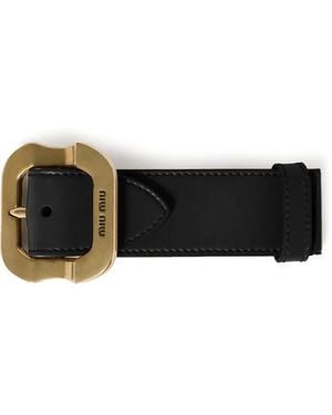 Miu Miu Armband aus Leder - Schwarz