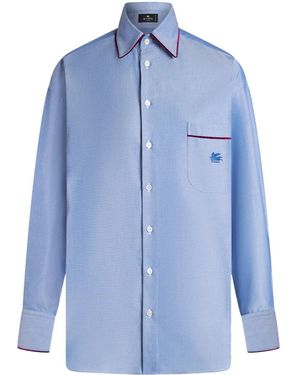Etro Pegaso-Embroidered Cotton T-Shirt - Blue