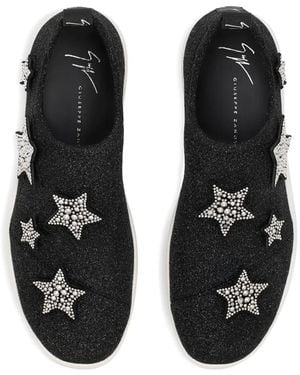Giuseppe Zanotti ラインストーン スターパッチ - ブラック