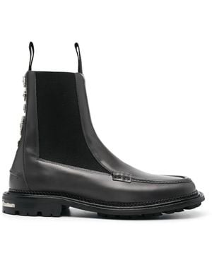 Toga Virilis Side Gore Ankle Leather Boots - Black
